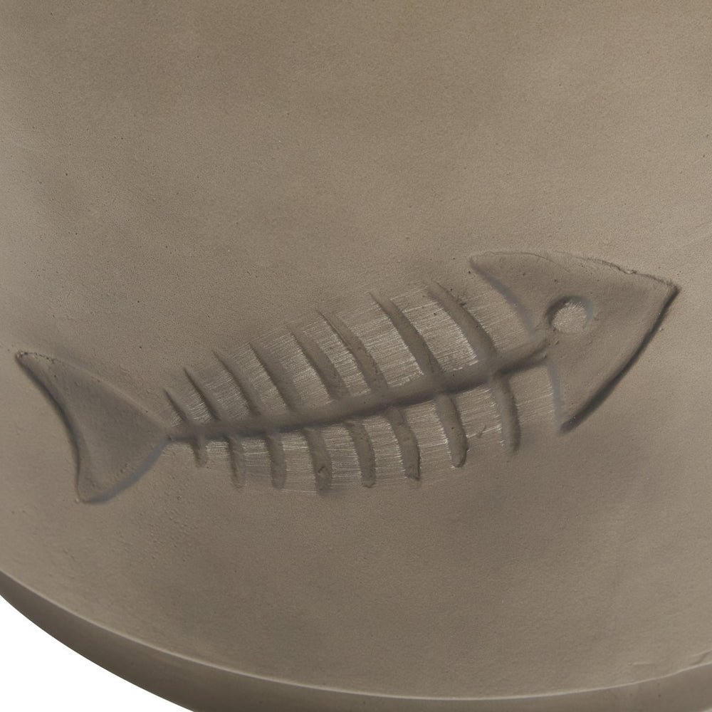 English Elm Christopher Knight Home® - 16'' MGO SIDE TABLE Fish Pattern Grey - Weatherproof Magnesium Oxide, 16" Round x 18" Tall, No Assembly N772P195843G