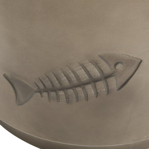 English Elm Christopher Knight Home® - 16'' MGO SIDE TABLE Fish Pattern Grey - Weatherproof Magnesium Oxide, 16" Round x 18" Tall, No Assembly N772P195843G