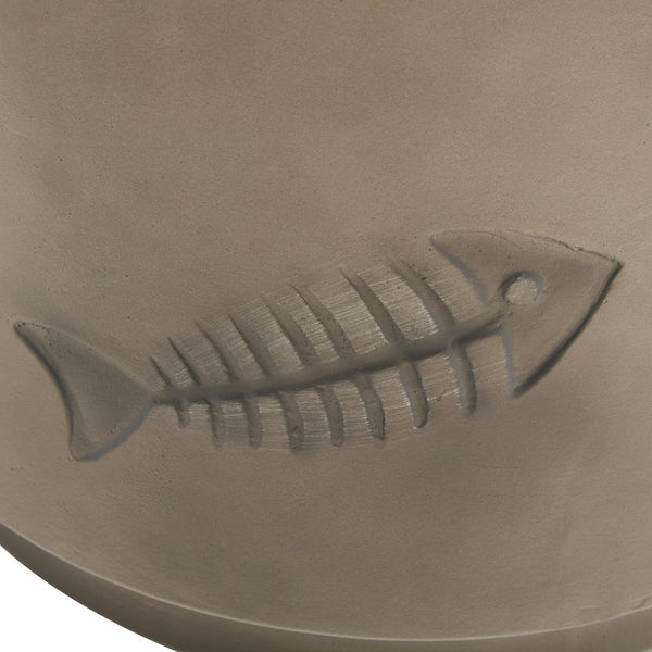 English Elm Christopher Knight Home® - 16'' MGO SIDE TABLE Fish Pattern Grey - Weatherproof Magnesium Oxide, 16" Round x 18" Tall, No Assembly N772P195843G