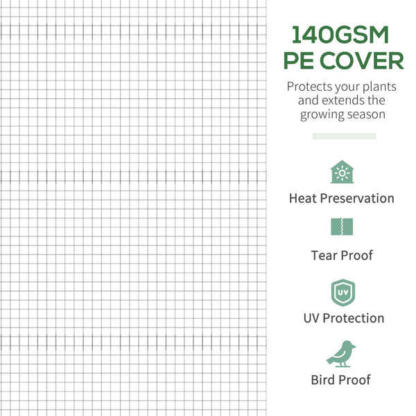 English Elm Outsunny Walk-in Tunnel Greenhouse Steel Frame Pe Cover Ventilated Garden Hot House W2225P217793