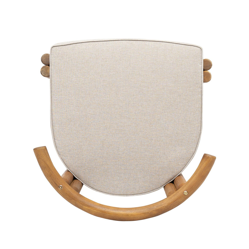 English Elm Christopher Knight Home® - Cove Teak & Beige 7PC Armless Outdoor Patio Dining Set — Acacia Wood Table, Ergonomic Cushions COVEARMLESS7PCSET