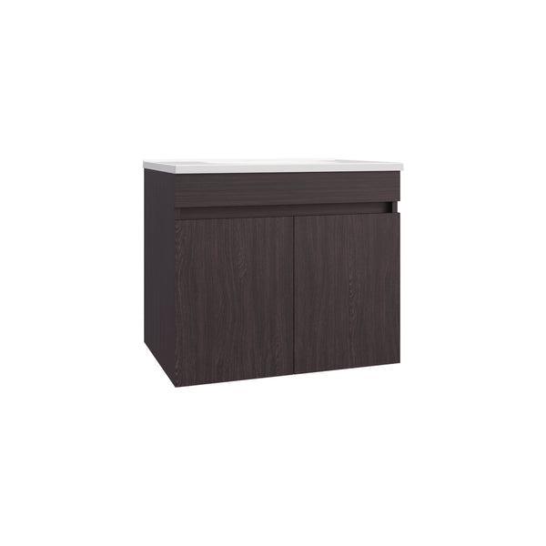 English Elm Bathroom Sleek Single-Door Vanity with Integrated Sink — Modern Minimalist Engineered Wood Storage, Durable & Eco-Friendly Black 28.74 L x 23.23 W x 12.99 H B097P296873
