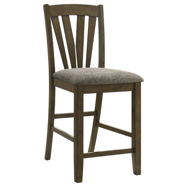 English Elm Maxine Brown Square Counter Dining Set with Mindi Veneer Table and Upholstered Chairs B062S01452