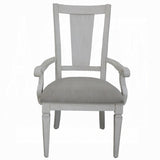 English Elm Light Grey and Weathered White Padded Arm Chair (Set Of 2)