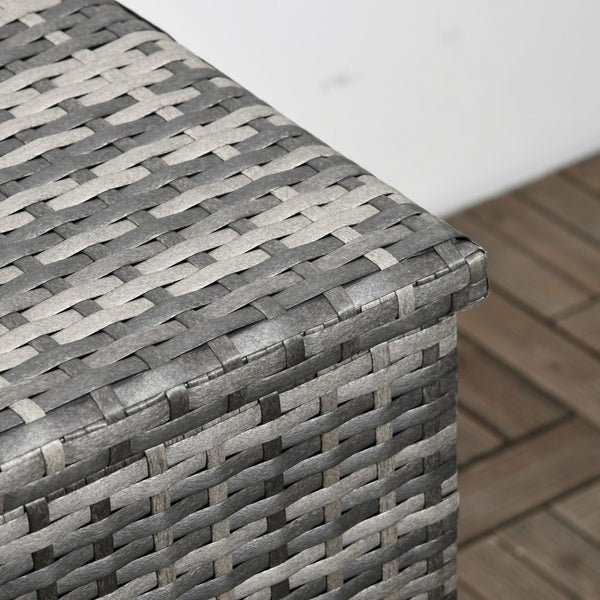 English Elm Outsunny 113 Gallon Waterproof Rattan Deck Box For Outdoor Storage, Cushions, Tools & More! W2225P217537-GIGA