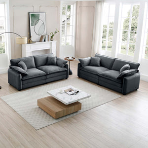 English Elm Modern Two-Piece Corduroy Sofa Set - Stylish 2-Seater Design For Living Room & Bedroom Comfort W714S00752