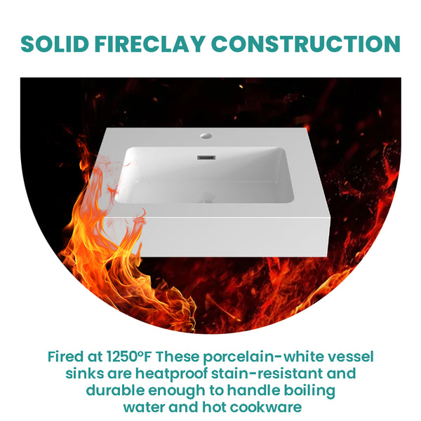 English Elm BB02-24-101, Glossy Integrated Solid Surface Basin with Overflow — Sleek Contemporary Design for Luxe Bathrooms White W1865107108