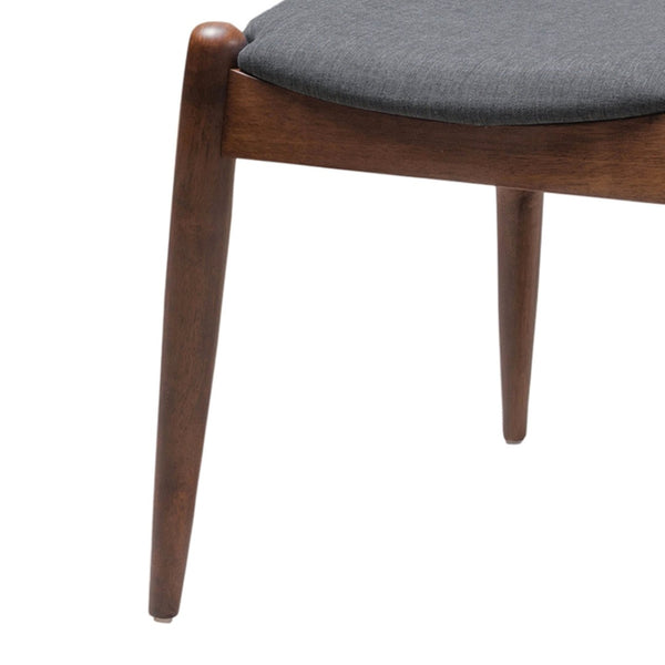 English Elm [video] 5-piece Mid-century Rubberwood Dining Set with Upholstered Chairs for Family Meals Charcoal,Walnut N759S002011F