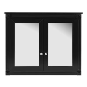 English Elm 36'' Wall Mounted Medicine Cabinet with Dual Mirrors Soft Close Doors Bathroom Storage Black N710P371186B