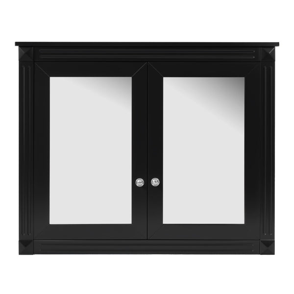 English Elm 36'' Wall Mounted Medicine Cabinet with Dual Mirrors Soft Close Doors Bathroom Storage Black N710P371186B