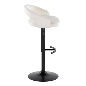English Elm Adjustable Velvet Swivel Barstools with Black Metal Base for Kitchen or Bar Set of 3 B202S02052