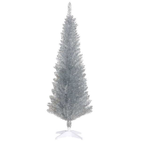 English Elm Homcom 5' Slim Pencil Christmas Tree With 294 Realistic Branch Tips - Perfect For Small Spaces! W2225P249663