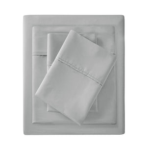 JLA Home Madison Park - Deep Organic Cotton Deep-Pocket Sheet Set 300TC Sateen, Breathable OEKO-TEX, Fits Mattresses to 18" Grey MP20-8247