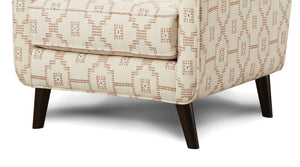 English Elm Double Pixel Woven Accent Chair with Foam Padding, Track Arms, Tapered Dark Wood Legs, Transitional Style B2741P376978