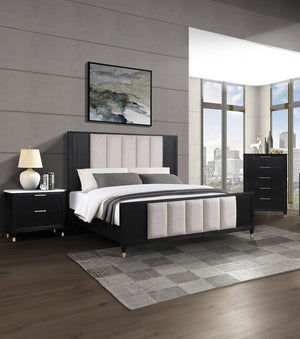 English Elm Modern Streamlined Chest with Engineered Stone Top and Brass Hardware — Ample Storage, Sleek Urban Style Black 39.5 L x 21.75 W x 52 H B2741P366722