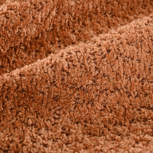 English Elm U_Style Curved Modular 132" Chenille Sectional Sofa with Plush Spring Cushions for Cozy Living Orange WY000456AAO