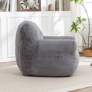 English Elm Bean Bag Chair – Plush Faux Fur Floor Sofa With Back Support For Ultimate Comfort In Any Room W2200P326889