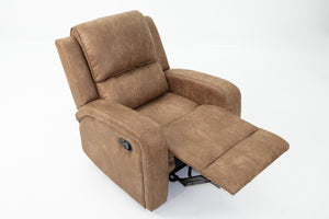 English Elm Single Manual Motion Recliner with Square Arms, Horizontal Tufting & Side Handle for Ultimate Comfort B089P240528
