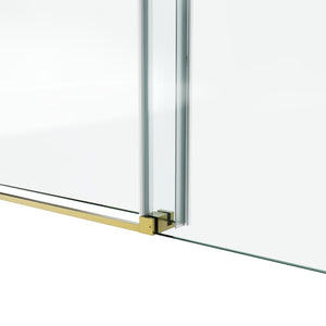 English Elm 60*66"Fixed & Sliding Shower Door - Modern Frameless Design, Strong Tempered Glass & Stainless Steel Hardware T3177P320610