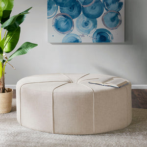 Madison Park Ferris Traditional Oval Ottoman MP101-0712 Cream