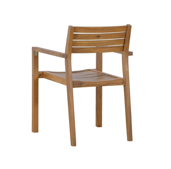English Elm U_style Solid Acacia Wood Round Outdoor Dining Set Seats Four with Slatted Design Natural WY000475AAO
