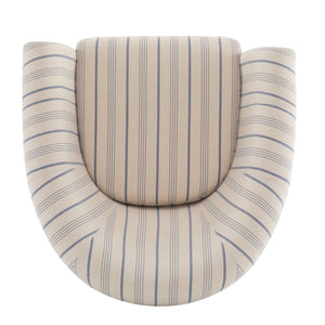 English Elm Christopher Knight Home® - Barrel Upholstered Striped Accent Chair Beige/Blue – Channel-Stitched Fabric, Solid Wood Legs, Cozy Elegance N776P237265S