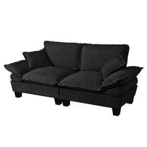 English Elm Chenille Upholstered Two Seat Modular Sofa with Sculpted Arms for Compact Living W3163P419257