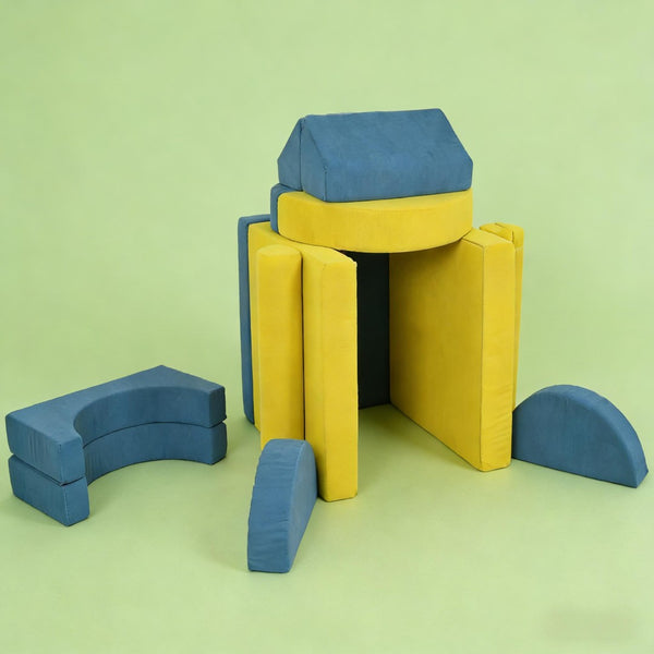 English Elm Indoor Foam Climbing Play Set 14 Piece Corduroy Toddler Building Blocks for Playroom T3971P440028