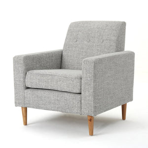 English Elm Christopher Knight Home® - Sawyer Light Grey Mid-Century Modern Fabric Club Chair - 100% Polyester, Rubberwood Legs, Cozy Comfort 61237.00LGTW