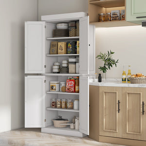 English Elm Homcom 72.5" Freestanding Kitchen Pantry Cabinet With Adjustable Shelves For Stylish Storage Solutions W2225S00057