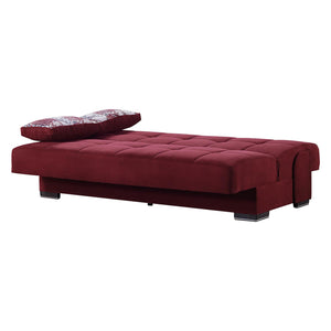 English Elm PrimeNest Sovo Collection Upholstered Convertible Sofabed with Storage, Click-Click Sleeper for Small Spaces Burgundy B030P286576