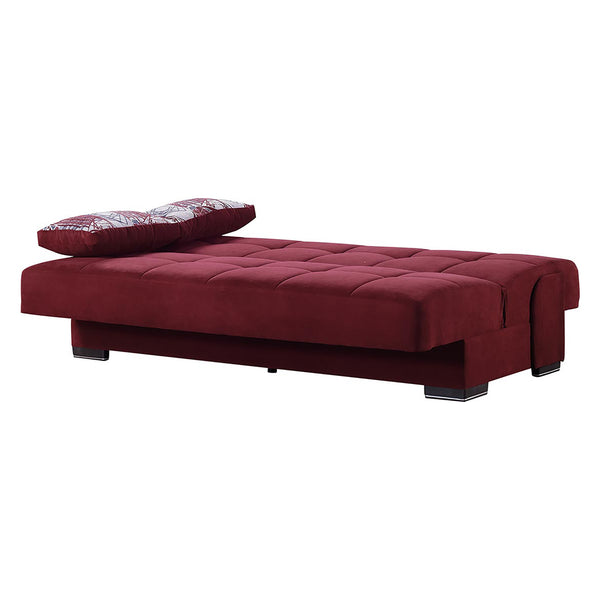 English Elm PrimeNest Sovo Collection Upholstered Convertible Sofabed with Storage, Click-Click Sleeper for Small Spaces Burgundy B030P286576