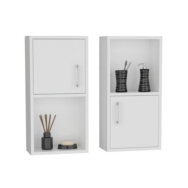English Elm Wall Mounted Bathroom Medicine Cabinet Eak 24" H White - Space-Saving Engineered Wood, 2 Doors, 4 Shelves Organized Storage B097P199744