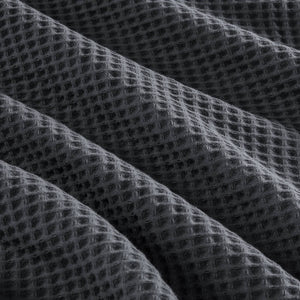 English Elm 1PC Twin Cotton Waffle Blanket 300gsm Lightweight Breathable Cozy Throw for Year-Round Comfort DARK GREY 15.75 L x 12.2 W x 3.94 H B035P341137