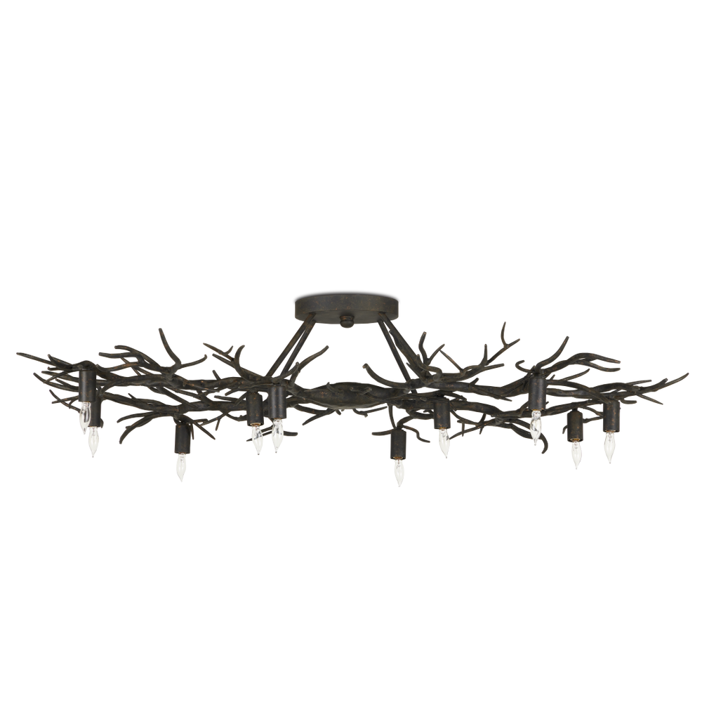 Rainforest Bronze Semi-Flush Mount Light Fixture - Nature-Inspired Design for Modern Spaces