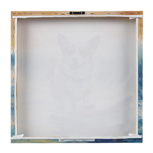 JLA Home Madison Park - Chihuahua Beach Canvas Art by Tessa Kane — Whimsical, Vibrant Ready-to-Hang Print for Playful Decor Corgi/Blue Multi ID95C-0054