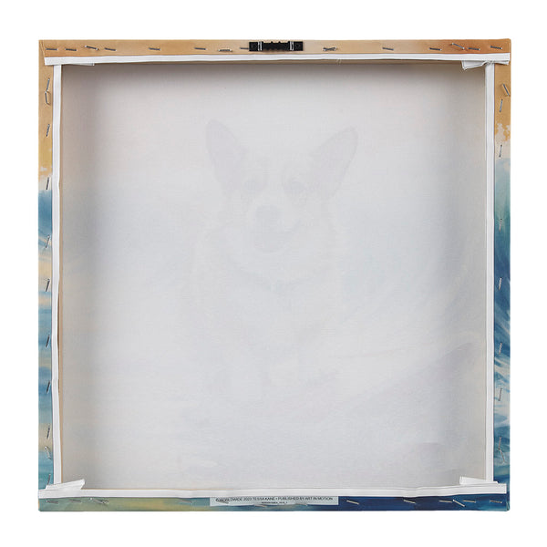 JLA Home Madison Park - Chihuahua Beach Canvas Art by Tessa Kane — Whimsical, Vibrant Ready-to-Hang Print for Playful Decor Corgi/Blue Multi ID95C-0054