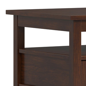 English Elm Warm Shaker Solid Wood Coffee Table with Two Drawers Russet Brown Transitional B136P429085