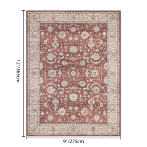 English Elm Premier Medallion Area Rug in Rich Red Traditional Pattern for Living or Dining Rooms B186P479406