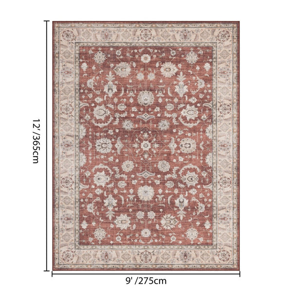 English Elm Premier Medallion Area Rug in Rich Red Traditional Pattern for Living or Dining Rooms B186P479406
