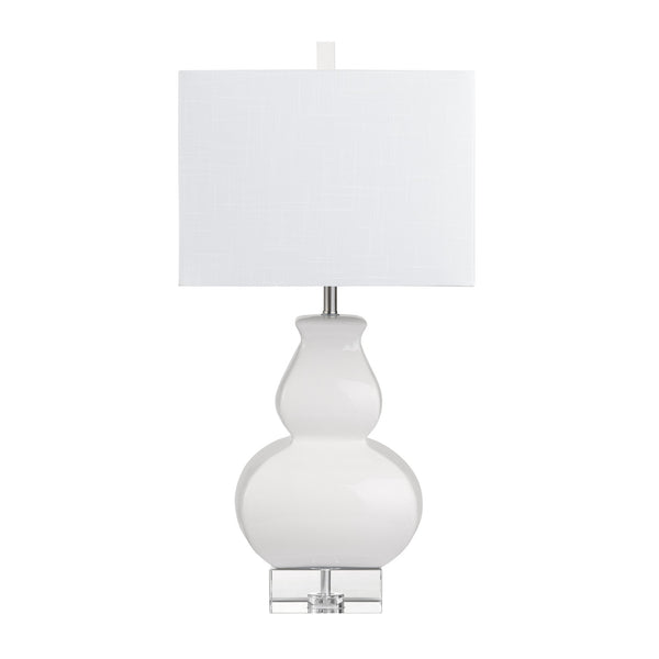 Crestview Collection 30"H Elegant Ceramic Table Lamp With Textured Shade, Crystal Base, Perfect For Modern Spaces   Cvazp101a