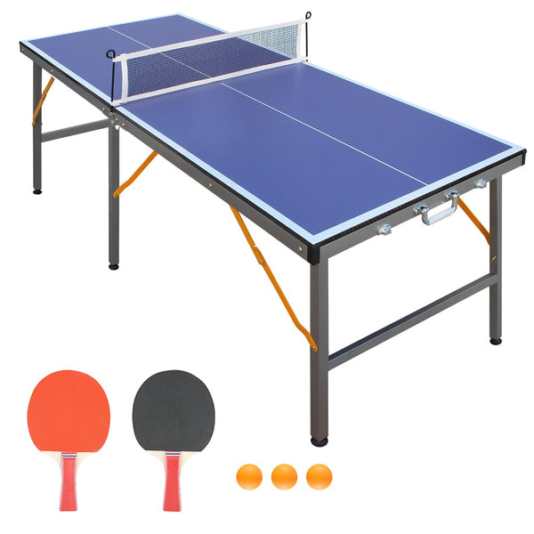 English Elm 5ft Foldable Ping Pong Table Mdf Surface Steel Legs Solo Practice Indoor Game Room W1408P272363