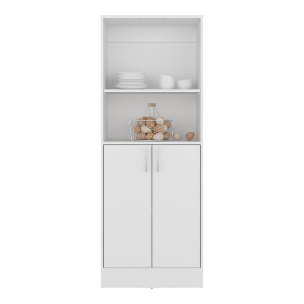 English Elm Insite Slim Pantry Cabinet with Open Shelves and Closed Storage for Modern Kitchens B128P485381