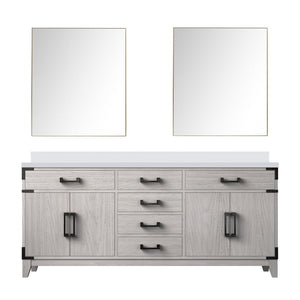 English Elm White Oak Double Bath Vanity 72" With Durable Cultured Marble Top - Stylish Storage & Easy Care B2731P259906-GIGA