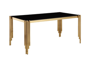 English Elm Glass Replacement Frame And Tempered Top For D6010Dt - Elegant, Durable Dining Upgrade Solution W1567P218016