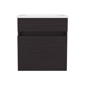 English Elm Primavera 18" Floating Bathroom Vanity Wall-Mounted Black Wengue, Dual-Door Cabinet & Shelves B200P335307