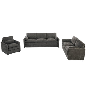 English Elm Cozy Upholstered Sofa Set - Cloud-Like Comfort With Deep Cushions & Stylish Grey Chenille Design N719S001920E