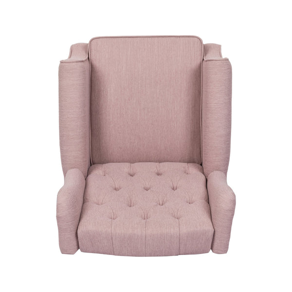 English Elm Christopher Knight Home® - 28" 28" Wide Manual Wing Chair Recliner Light Pink Fabric Push-Back Tufted Diamond Stitch Cozy Elegance 68629.00LBLSH