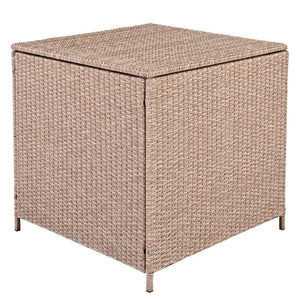 English Elm Topmax Outdoor Wicker Sectional Set with Storage Adjustable Seating and Tempered Glass Table Light Grey N717S100005G