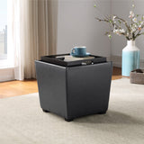 OSP Home Furnishings Rockford Storage Ottoman Pewter